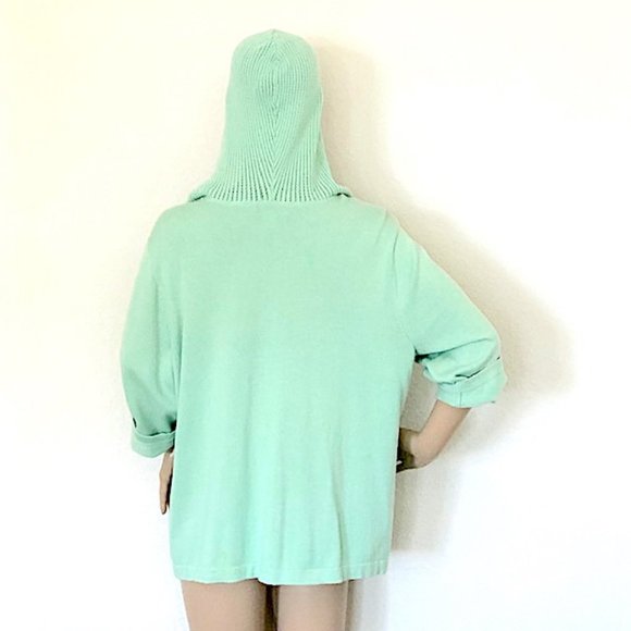 Mint Green CJ Banks Plus Size Hooded Sweater - Picture 6 of 10